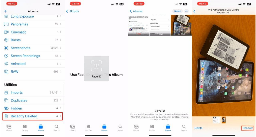 金华苹果14维修分享 iPhone14 上恢复已删除的照片 
