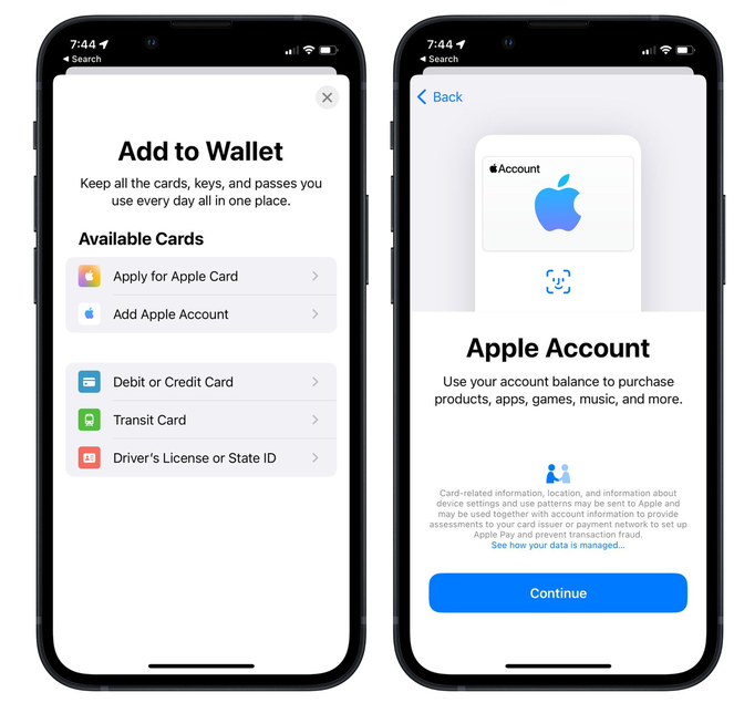 金华苹果手机维修分享iOS 15.5钱包App如何添加 Apple 账户 